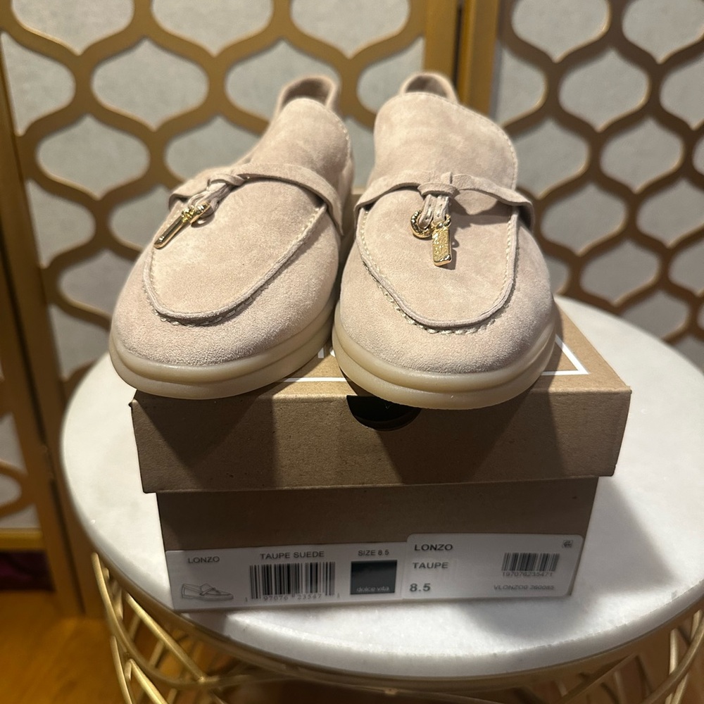 Dolce Vita Taupe Suede Loafers